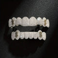 Grillz Hip-Hop Rock Hip Hop Braces Black Diamond Jewelry Eight Teeth HIPHOP Copper Zirconium Full Diamond Braces Jewelry