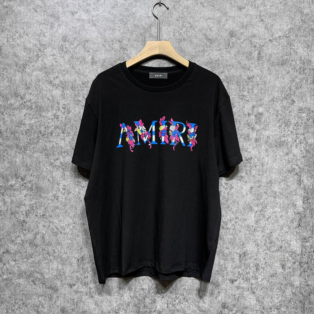 Amiri T Shirt Casual Hip Hop High Street round Neck Short Sleeve T-shirt
