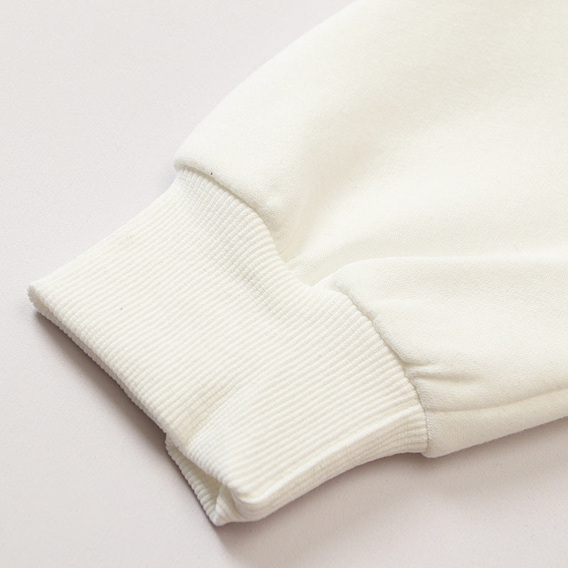 OW hoodie with a fleece hood with a palm globe arrow pattern