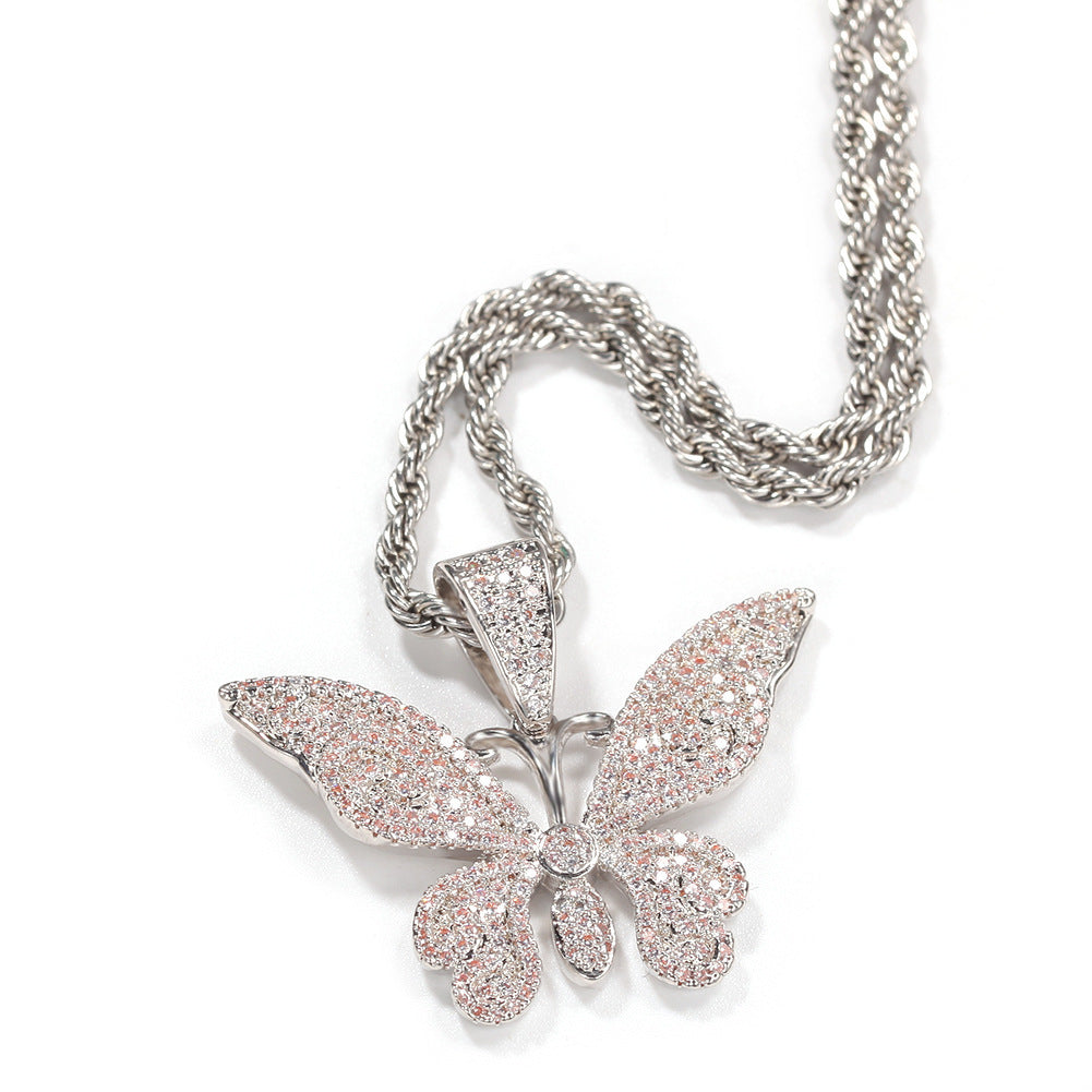 Jewelry Fashion Copper Zircon Full Diamond Pendant Hip Hop St. Valentine's Animal Spectrum