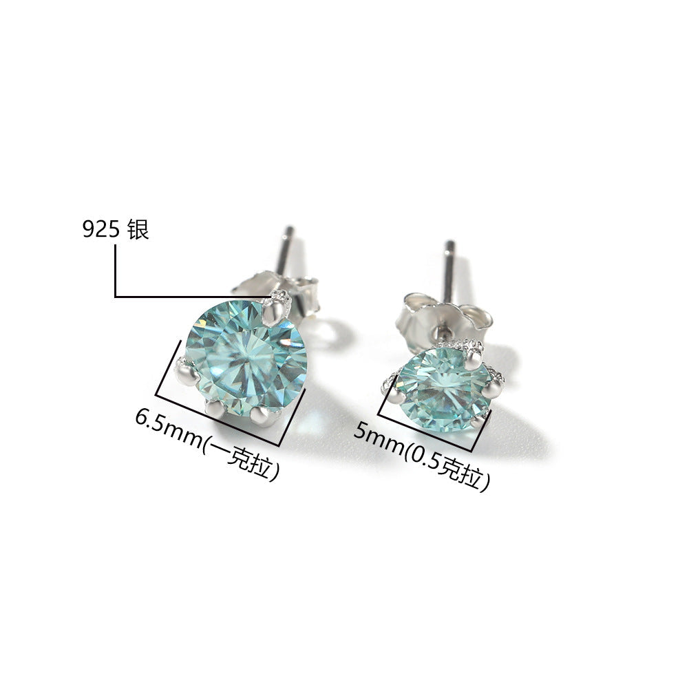 Earrings S925 Silver Moissanite Dragon Claw Earrings Animal Spectrum