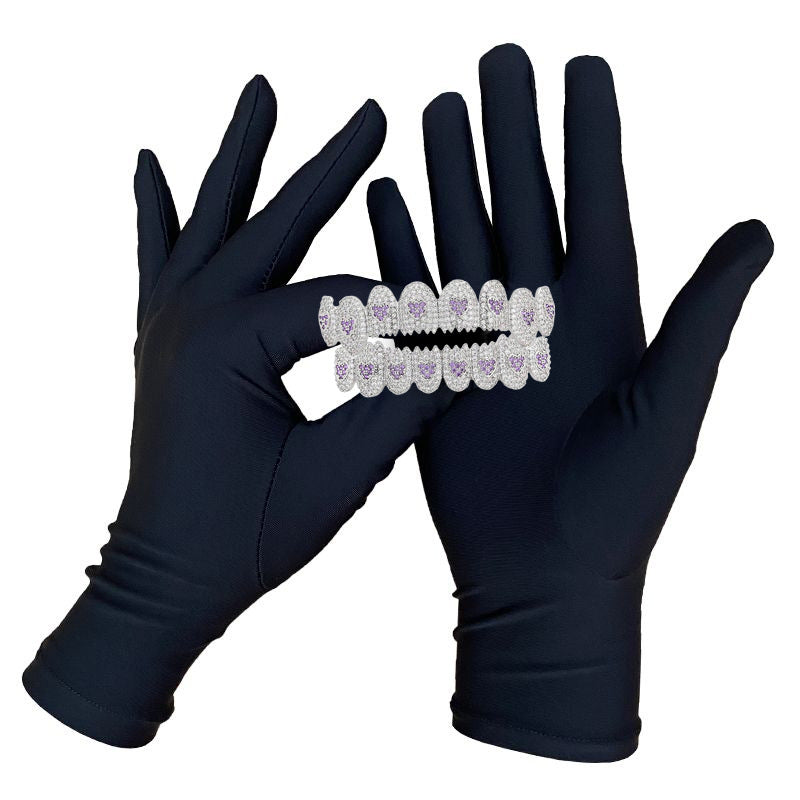 Grillz Hip-Hop Rock Hip-Hop Braces Love Diamond Jewelry Eight Teeth HIPHOP Copper Zirconium Full Diamond Braces Jewelry