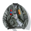 Mens Bomber Jacket MA-1 Winter Thickness available cotton-padded jacket Autumn/winter embroidery shark pilot baseball jersey