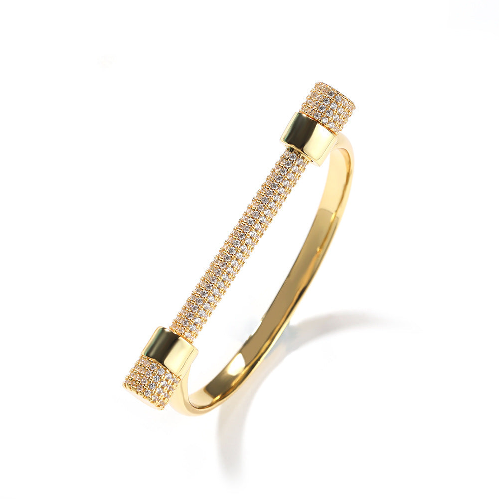 Bracelet Copper Zircon Full Diamond Bracelet Horseshoe Spectrum St. Valentine's