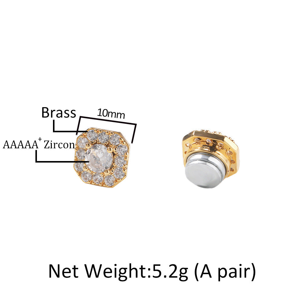 Earrings Snowflake Shape Magnetic Earrings snowflake Spectrum