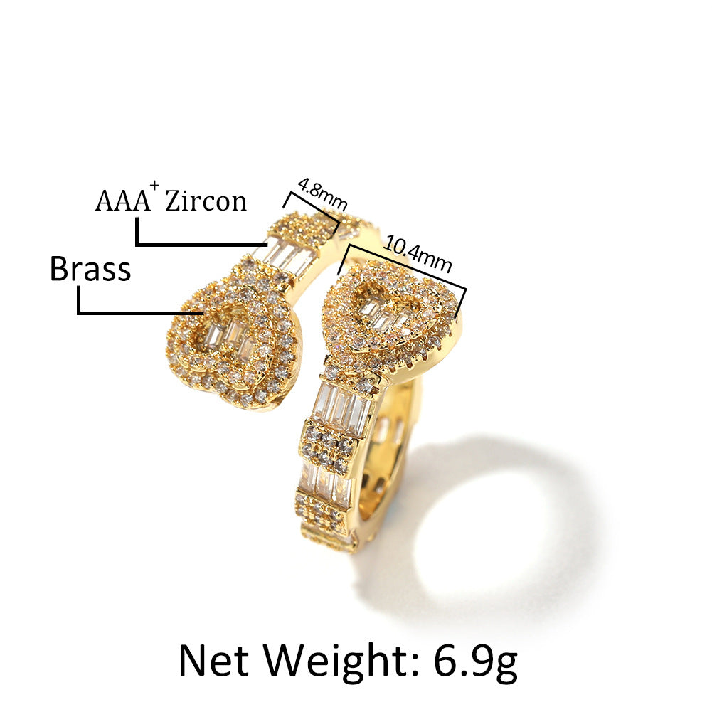Rings Diamond Love Hip Hop Ring ins St. Valentine's