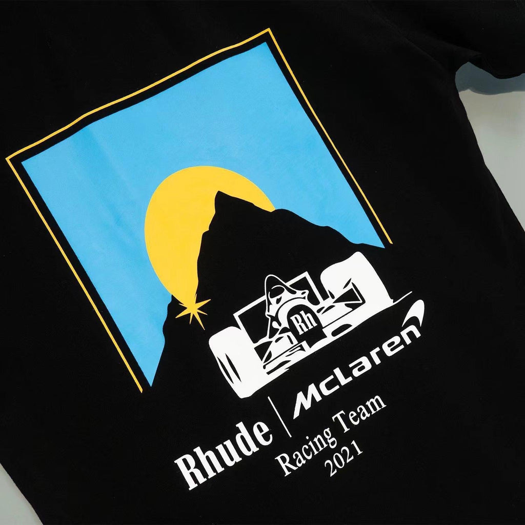 Rhude T Shirt Joint Racing Sunset Printing Short Sleeve T-Shirt