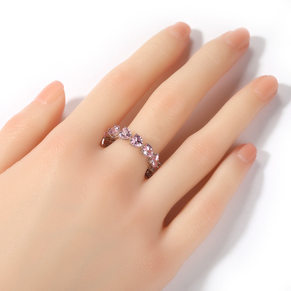 Rings Hip Hop Rings Men's Love Zircon Spectrum St. Valentine's