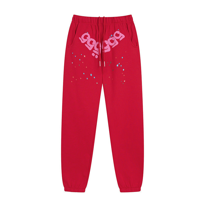 Sp5der Hoodie & Sweatpants Spider Web Velvet Sport Suit