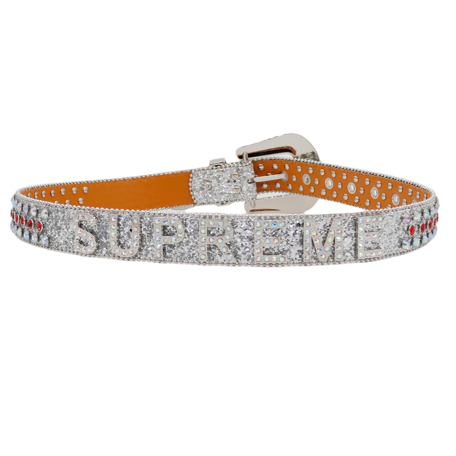Hip-hop punk rhinestone belt glitter punkletter accessories