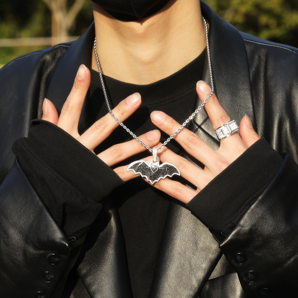 Jewelry Diablo Gothic Diamond Bat Pendant rapper Armament Jesus Pieces