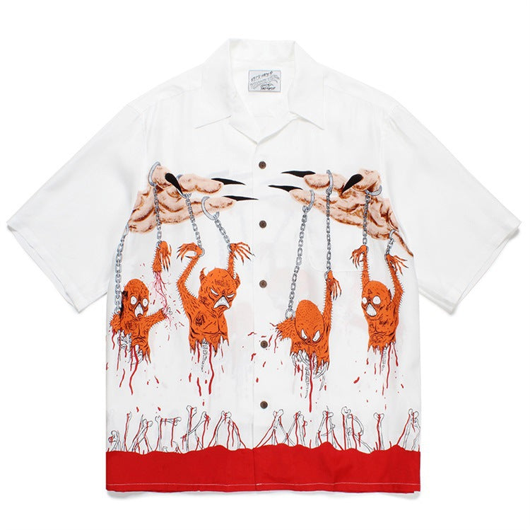 GUILTYPARTIES TIGER Shirts 24ss NECKFACE Co-branded Funny Graffiti, Hawaiian Short Sleeve Shirt