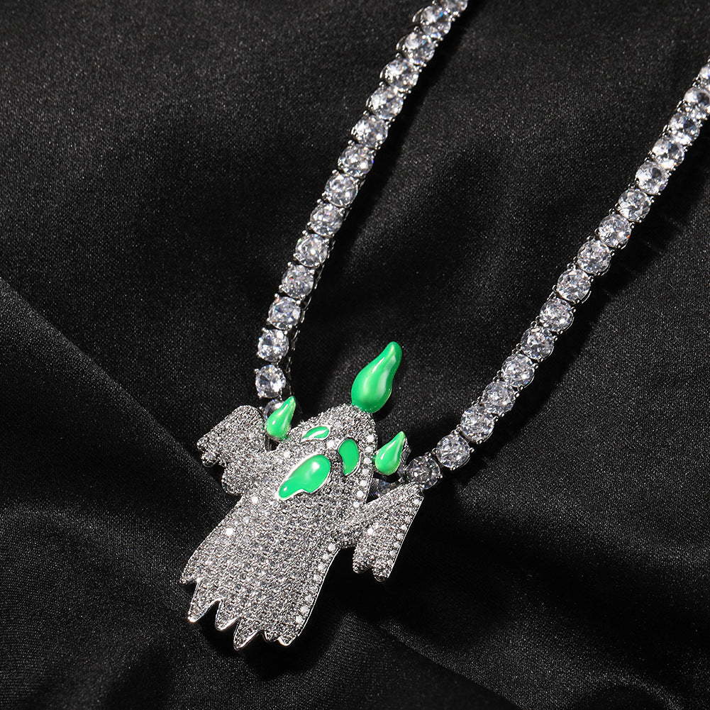 Jewelry Color Luminous Ghost Pendant Necklace Royalty Night light Jesus Pieces