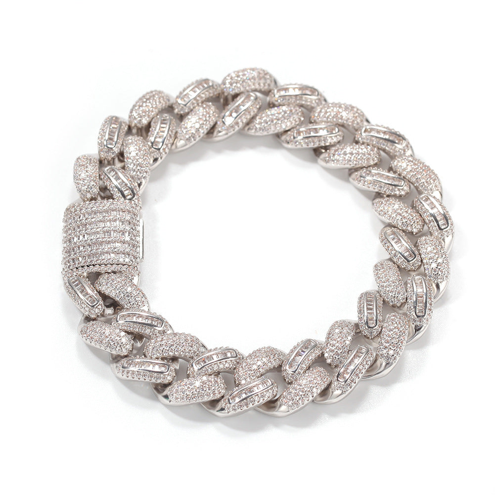 Bracelet Zircon Cuban Chain Bracelet Trendy Vintage Spectrum Jesus Pieces