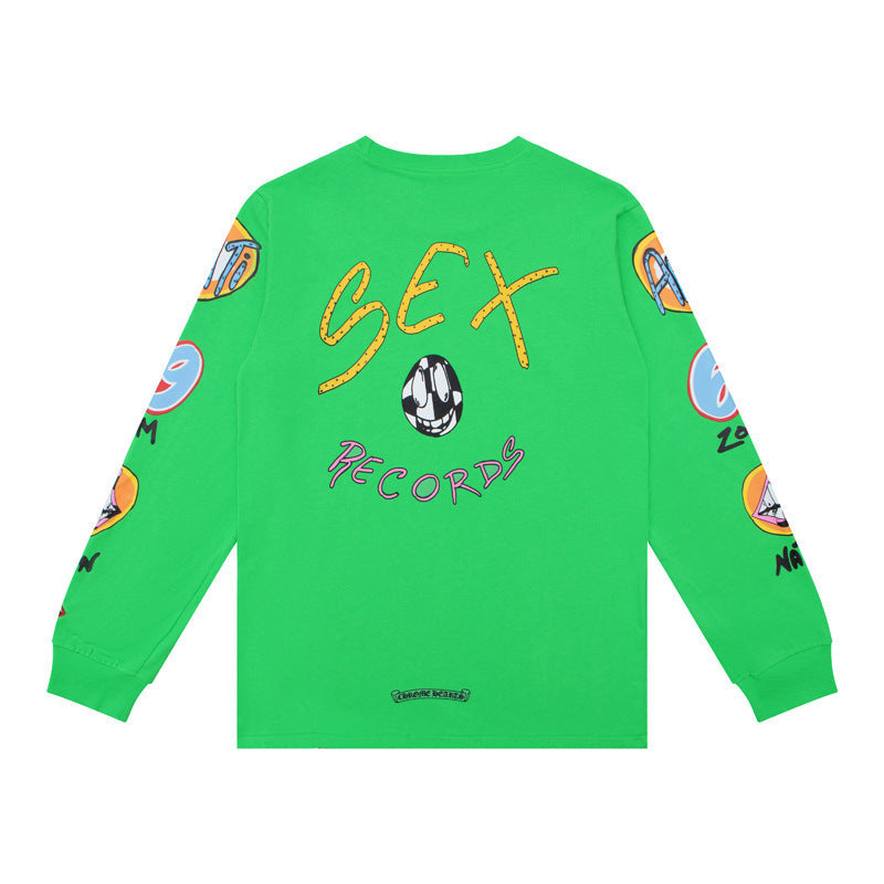 CHH  Heart Long Sleeve Shirt Unisex Fashion Loose Long Sleeve Shirt