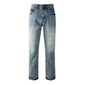 Mens trendy purple jeans, 100% cotton Rhinestones #9137