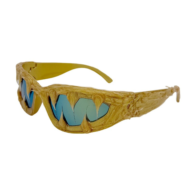 Trendy punk glasses dark style