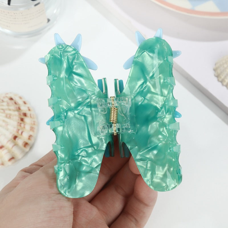 Summer ocean wind starfish grab clip, diamond-encrusted acetic acid shark clip, girly heart versatile advanced