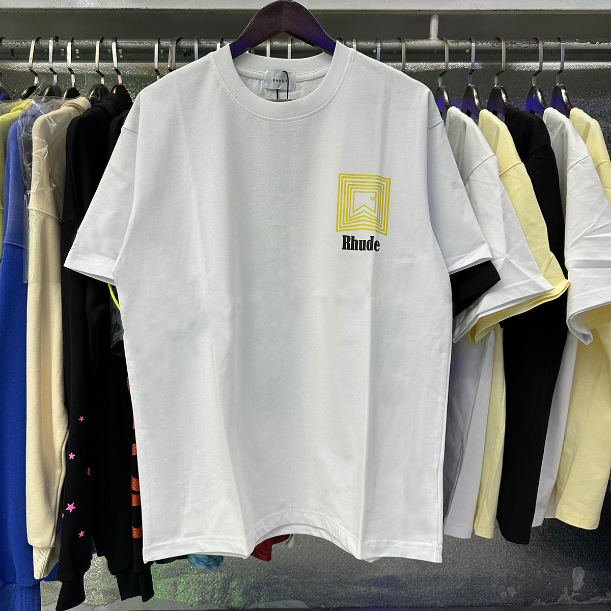 Rhude T Shirts Chevron Logo Repeat