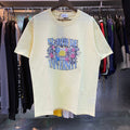 Rhude T Shirts Flag Floral Print Cotton Casual Loose Short Sleeve Men and Women
