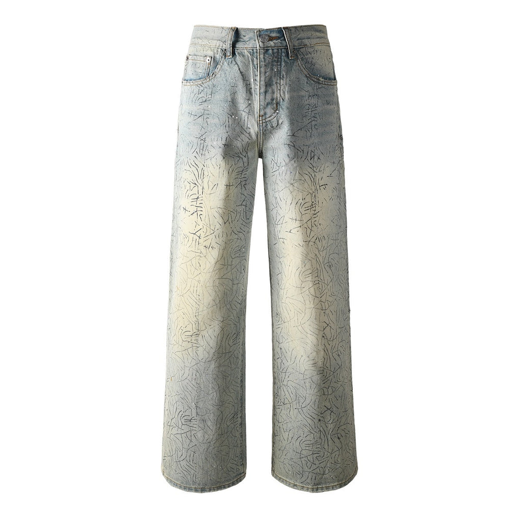 Mens trendy purple jeans, 100% cotton Rhinestones #107