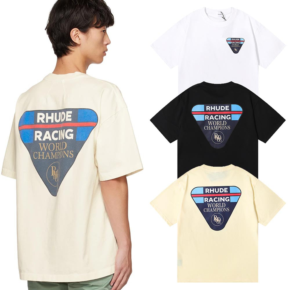 Rhude T Shirts World Champion Commemorative Cotton Casual Short Sleeve Men and Women