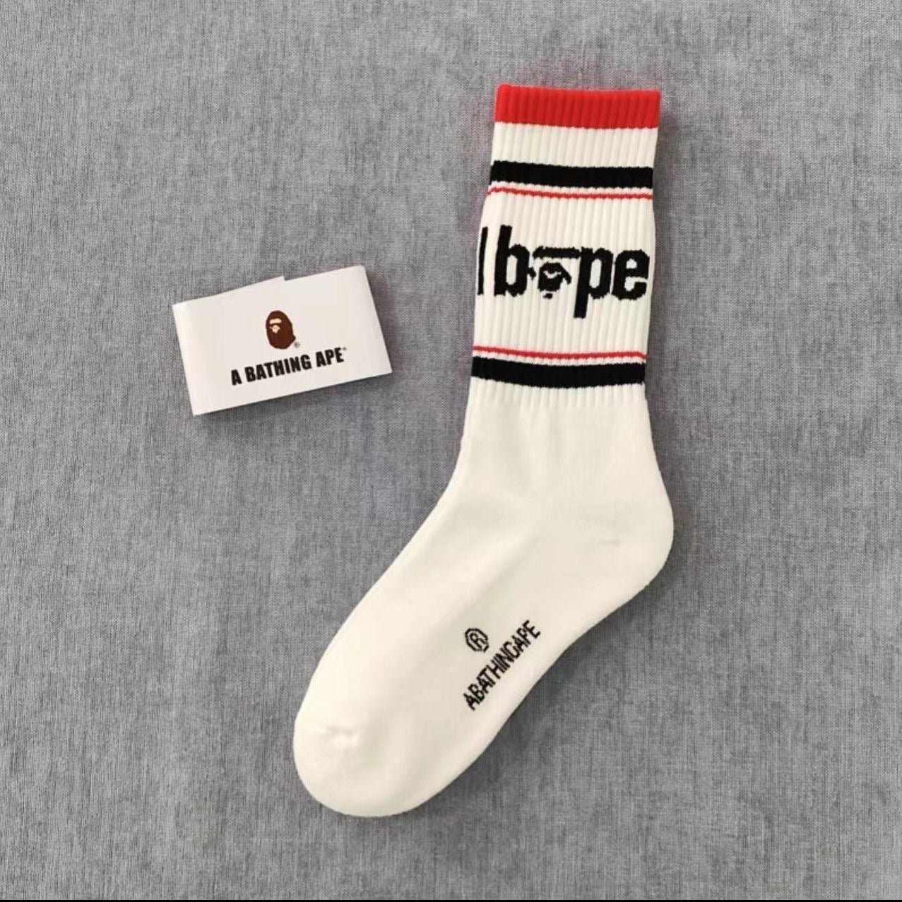 Bathing Ape Bape Socks ape head socks men and women medium tube towel bottom outdoor actual combat elite training sports basketball socks