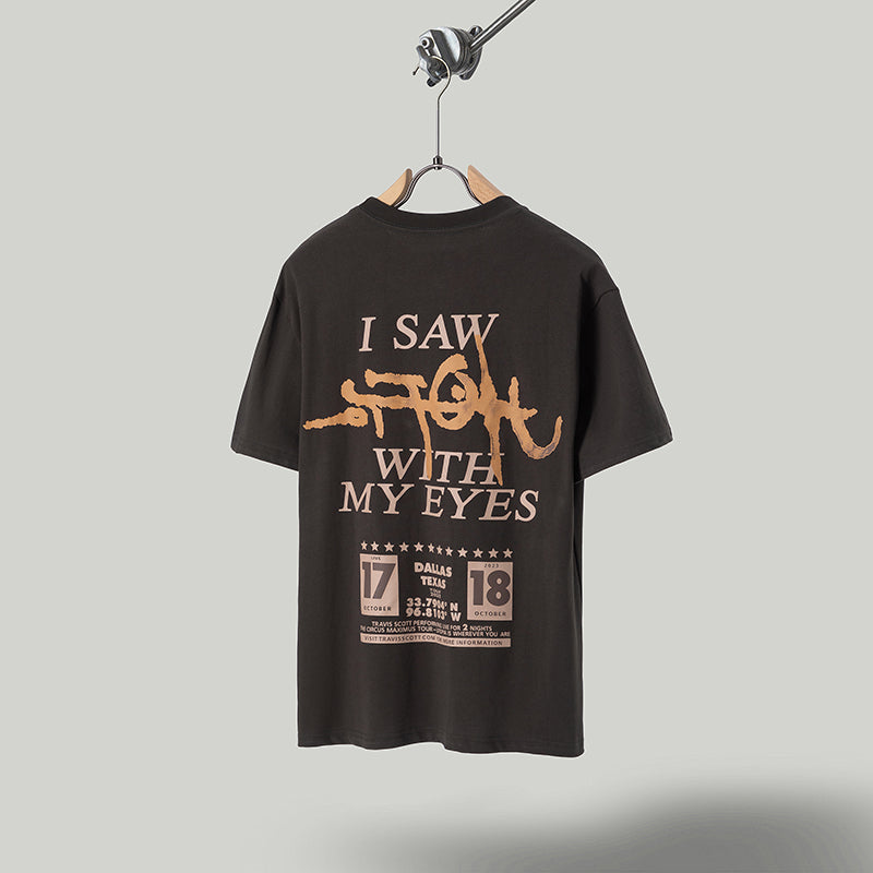 Travis Scott T Shirts Cactus Jack x Utopia Tour Utopia joint short sleeve