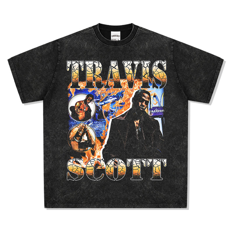 Travis Scott Flame Crack T-Shirt