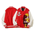 American-style baseball jacket Travis Scott Unisex Loose-Fit Varsity Jacket with Leather Sleeves and Terry Cloth Embroidery ¨C Fall/Winter Casual Style
