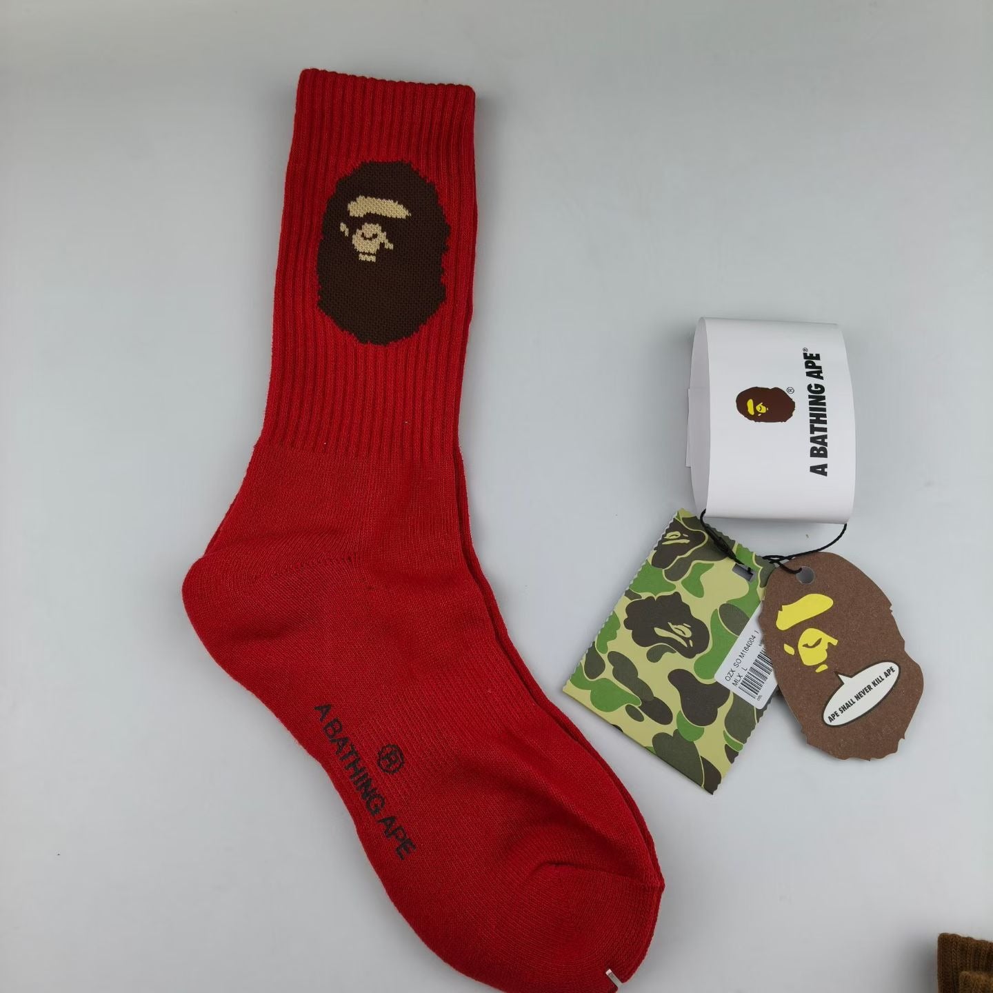 Bathing Ape Bape Socks ape head socks men and women medium tube towel bottom outdoor actual combat elite training sports basketball socks