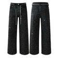 Mens trendy purple jeans, 100% cotton Rhinestones #9128