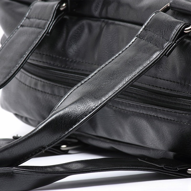 Leather duffel bag men's travel bag large capacity portable messenger bag leisure travel shoulder bag luggage bag