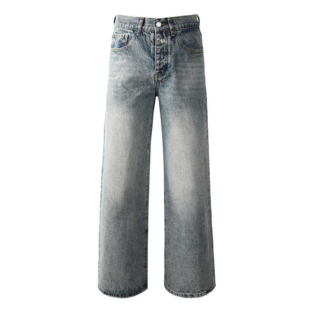 Mens trendy purple jeans, 100% cotton Rhinestones #101