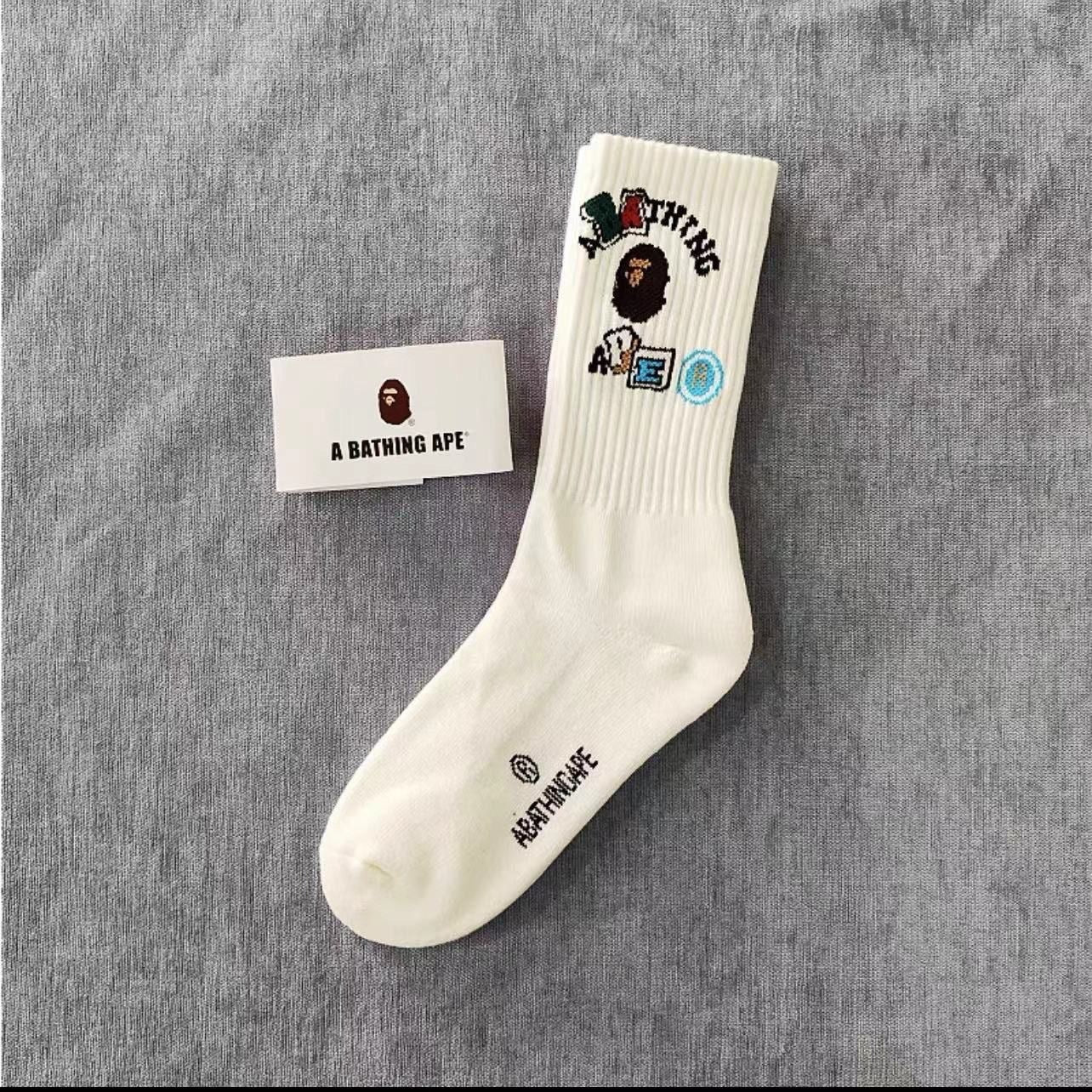 Bathing Ape Bape Socks ape head socks men and women medium tube towel bottom outdoor actual combat elite training sports basketball socks