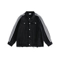 Unisex Jacket Retro Loose Black Denim Jacket Men and Women Couple Jacket