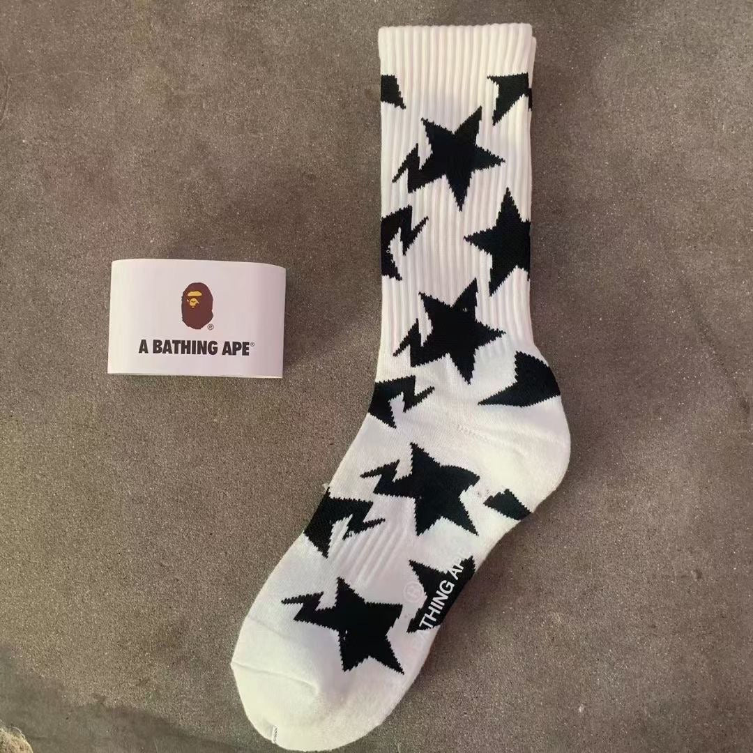 Bathing Ape Bape Socks ape head socks men and women medium tube towel bottom outdoor actual combat elite training sports basketball socks