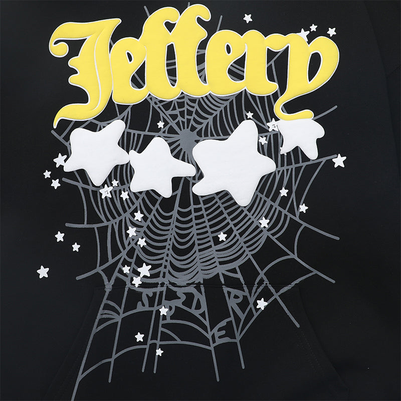 Sp5der Hoodie Cobweb Puff Print Pure Cotton